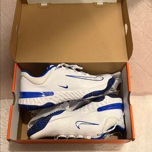 Nike White and Blue softball turf shoes ( brand new with box)